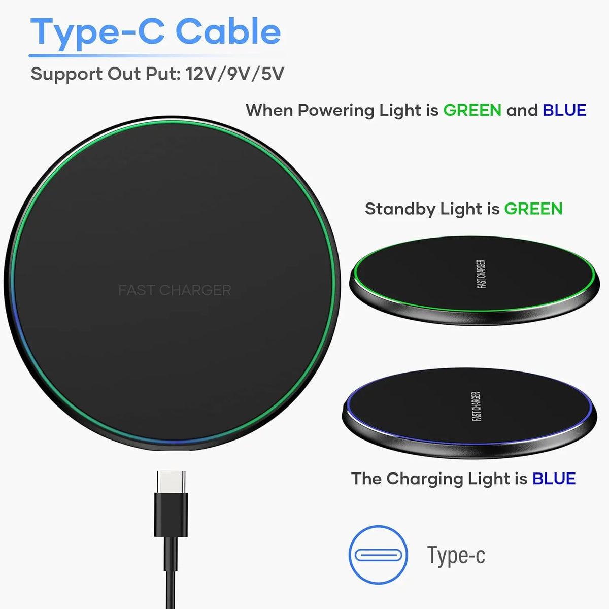 Disc wireless charging pad, up to 30W, image 2 of 6