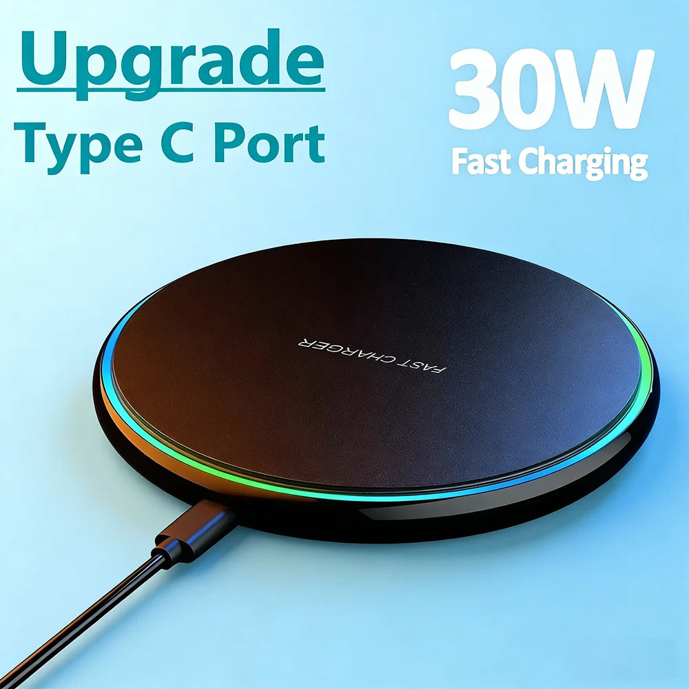 Disc wireless charging pad, up to 30W, image 1 of 6