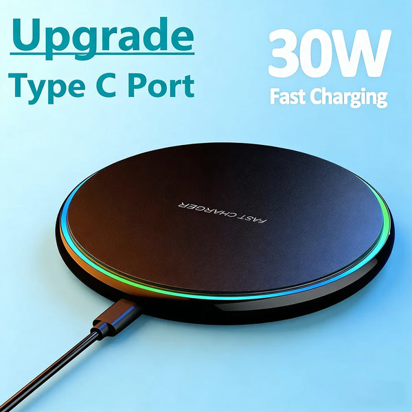 Disc wireless charging pad, up to 30W, image 1 of 6