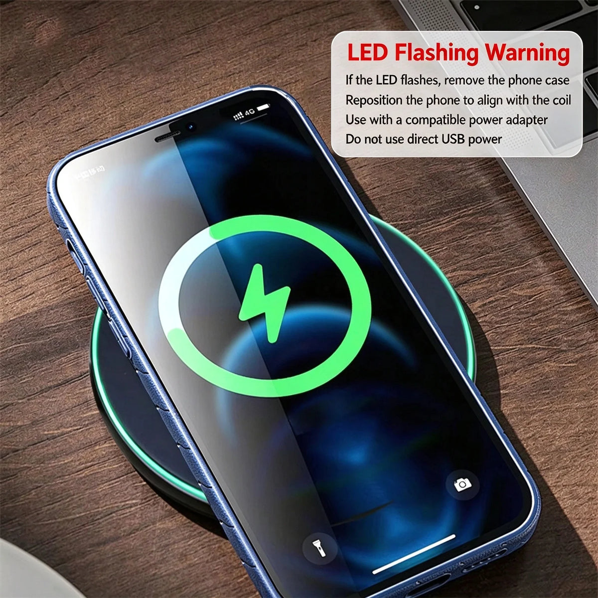 Disc wireless charging pad, up to 30W, image 4 of 6