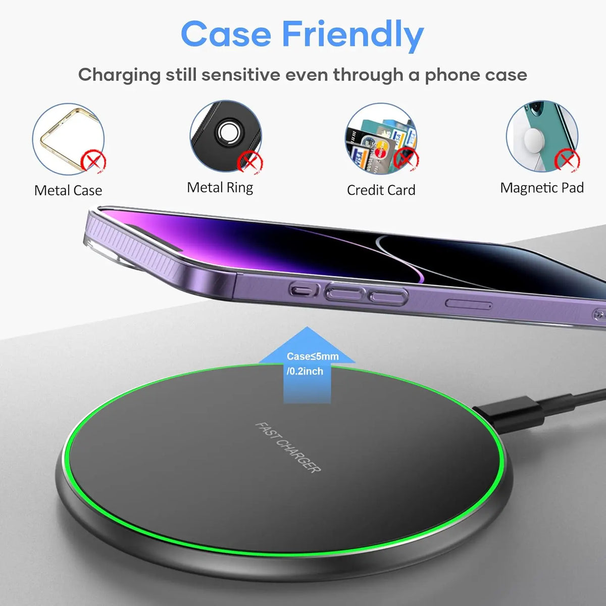 Disc wireless charging pad, up to 30W, image 3 of 6