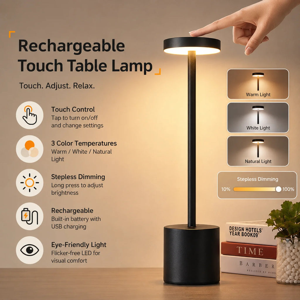 Orb cordless touch table lamp, image 1 of 6